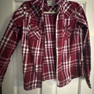 Aeropostale Burgundy Plaid Shirt